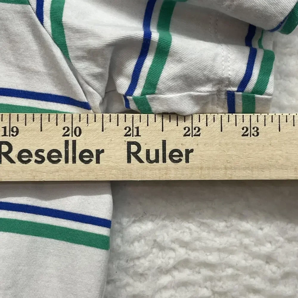Nike Shirt Mens Large White Green Striped The Nike Tee Embroidered Swoosh Logo - Picture 9 of 11